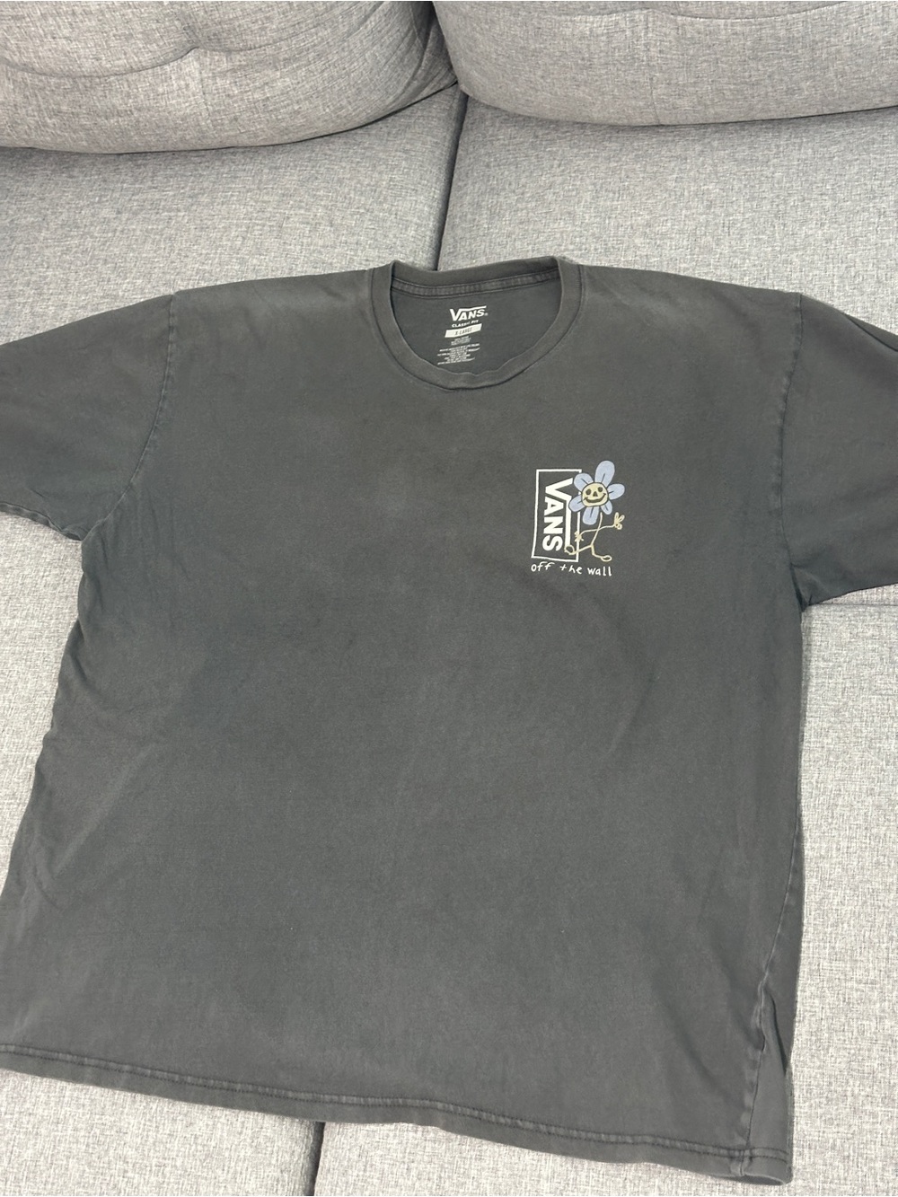 Vans Gray Short Sleeve Tee with Floral Logo